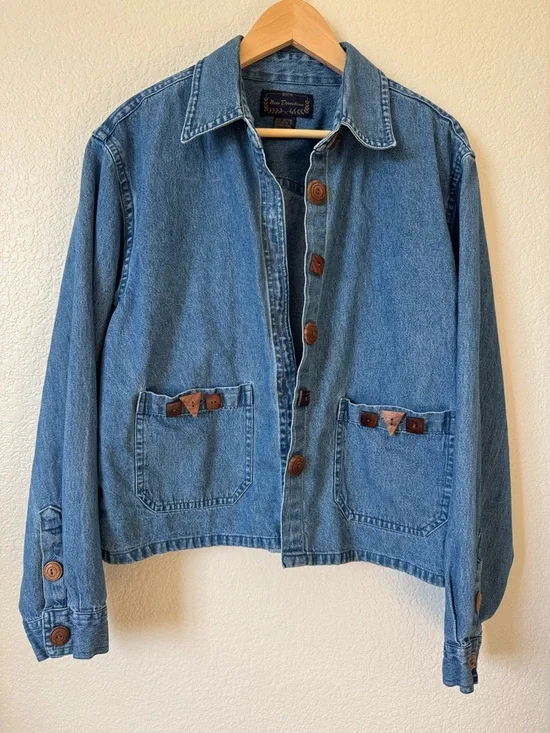 new directions Light Blue Denim Button-Front Jacket - Picture 1 of 3